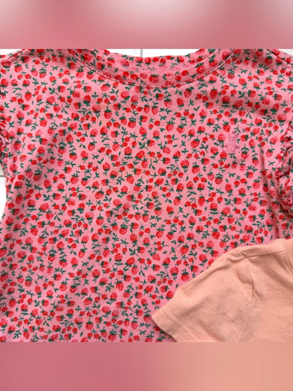 18M🍓 GAP Strawberry Short Sleeve T Shirt Bundle Ruffle Fashion Girl Balloons